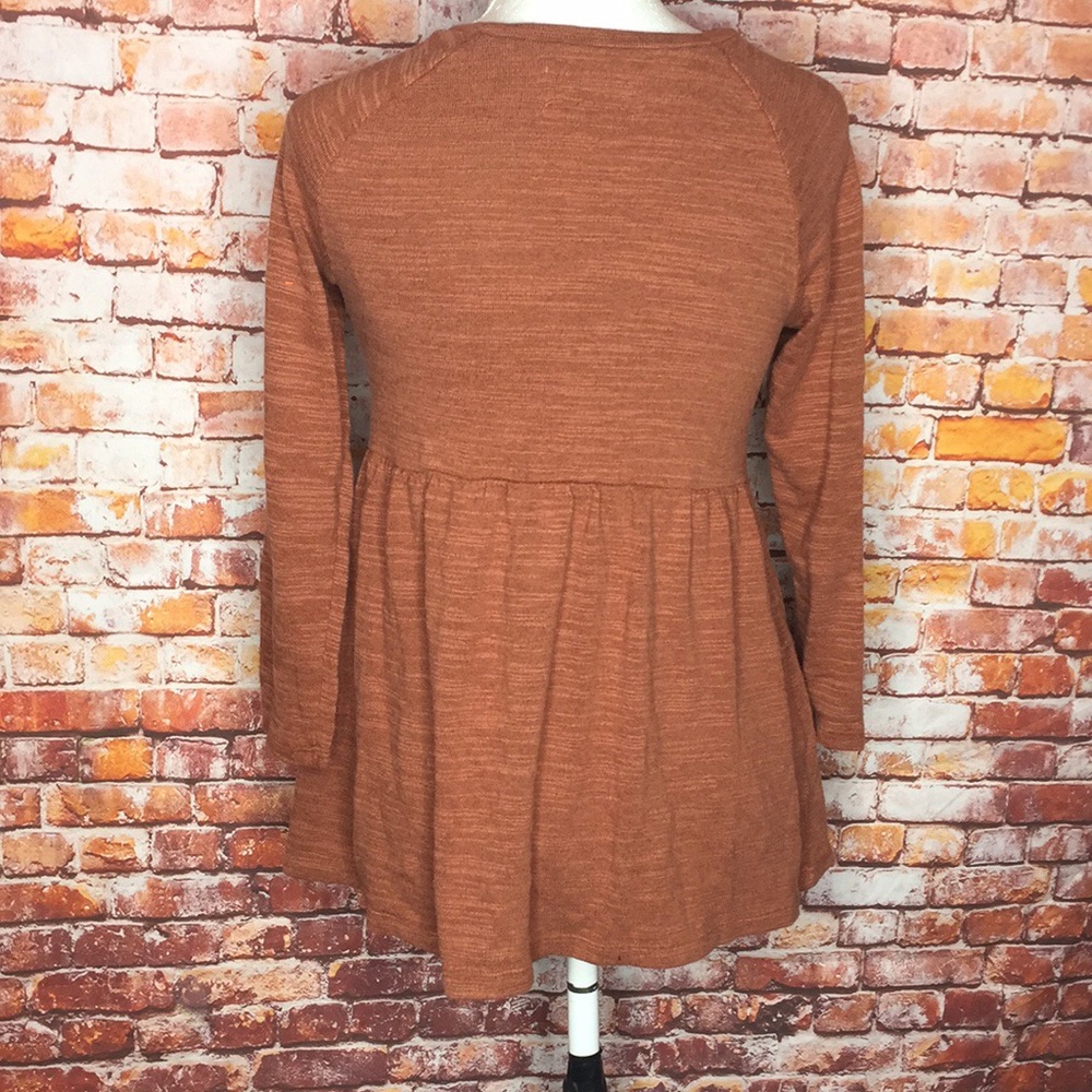 Old Navy Terra Cotta Empire Waist Knit Long Sleeved Blouse - Picture 4 of 10